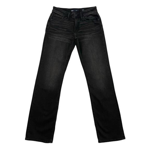 BKE Jeans Mens Size 29X34 Black Jake Straight Leg Embroidered Dark Wash Denim